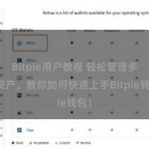 Bitpie用户教程 轻松管理多链资产，教你如何快速上手Bitpie钱包！