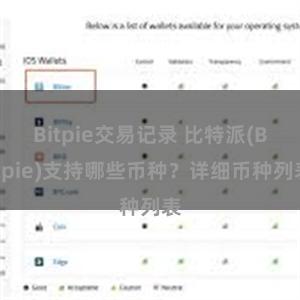 Bitpie交易记录 比特派(Bitpie)支持哪些币种？详细币种列表