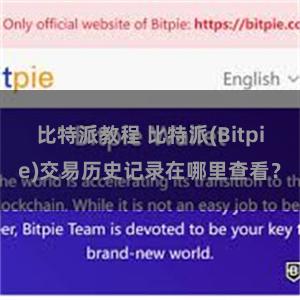 比特派教程 比特派(Bitpie)交易历史记录在哪里查看？