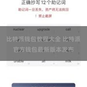 比特派钱包教程大全 比特派官方钱包最新版本发布